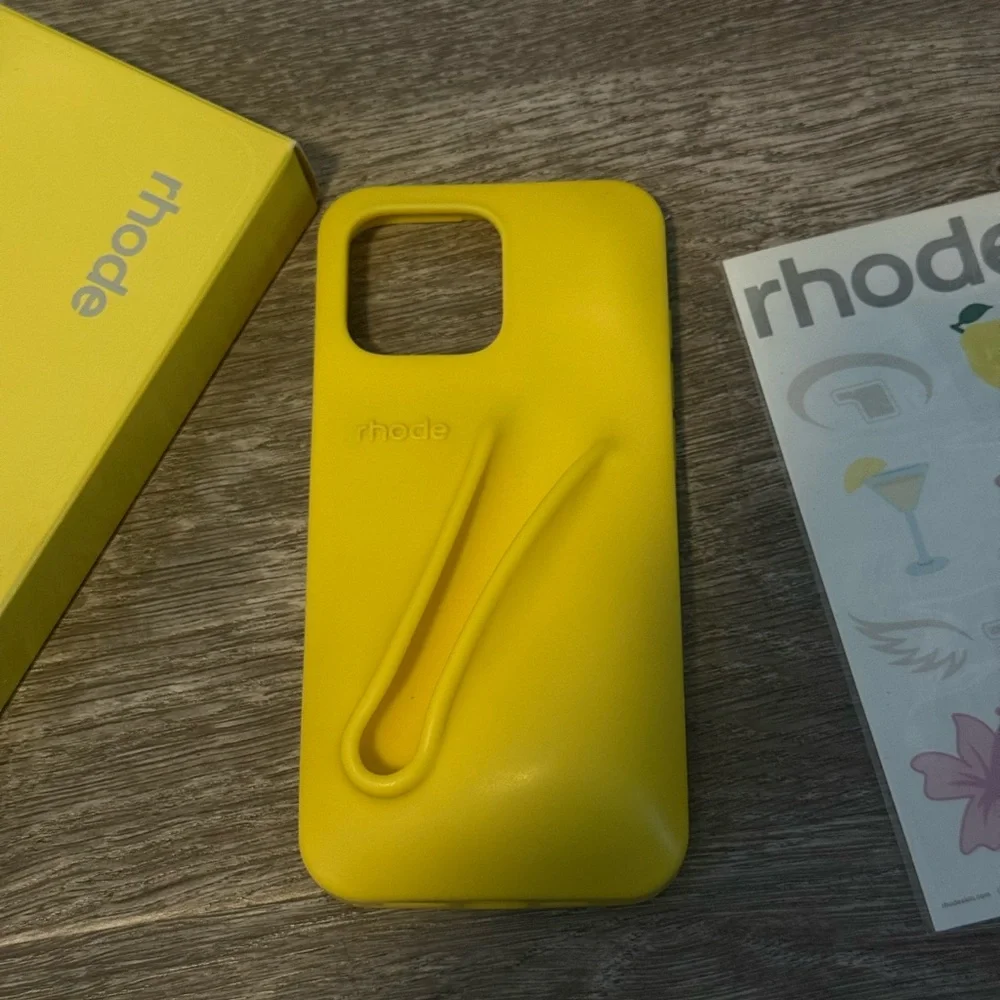 Rhode Lemontini iPhone 16 pro max case with temporary tattoos
